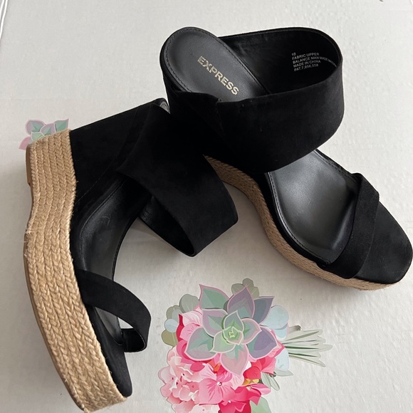 Express Black Wedge Espadrilles - Picture 3 of 8